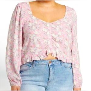 🌸 NWT! Abound Floral Cinched Blouse